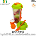 BPA-freie Plastiksalat-Schüttel-Schale mit Gabel (HDP-2018)
